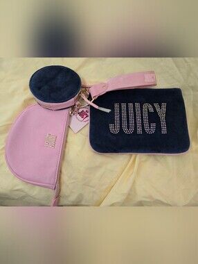 New Juicy by Juicy Couture Mini-Me Velour 3-piece Pouch Set